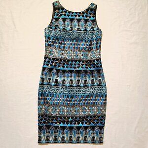 White House Black Market Women's Medium Sleeveless Embroidered Dress